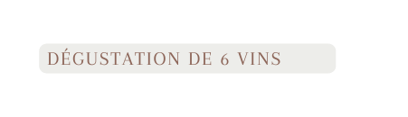 Dégustation de 6 vins